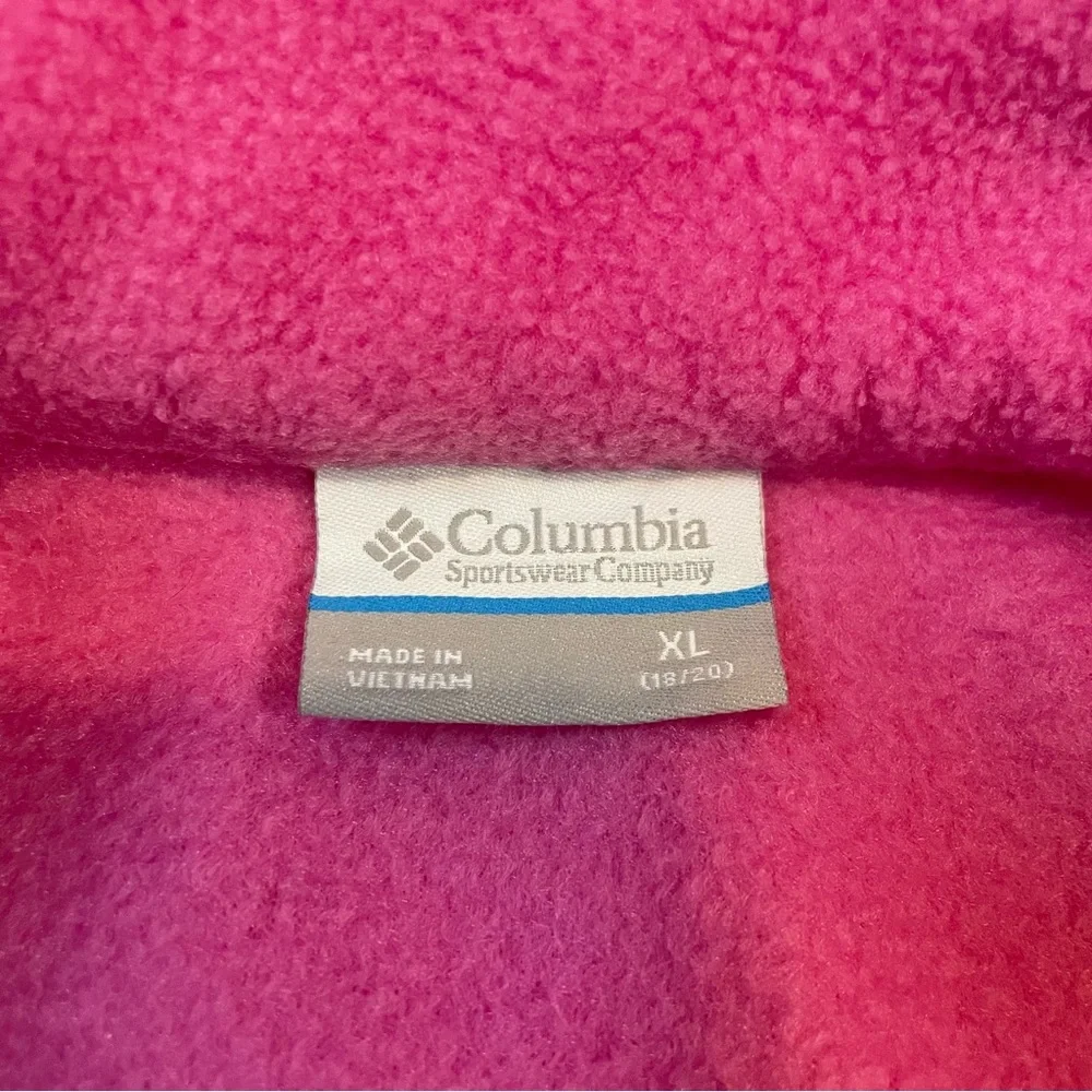 Columbia Benton Springs‎ Bright Pink Full-Zip Fleece Jacket